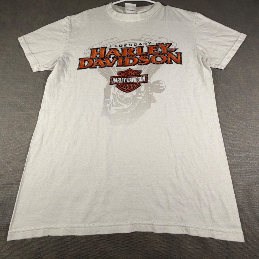 Harley Davidson Twin Cities Minneapolis St Paul T-Shirt White Mens M Viking Logo